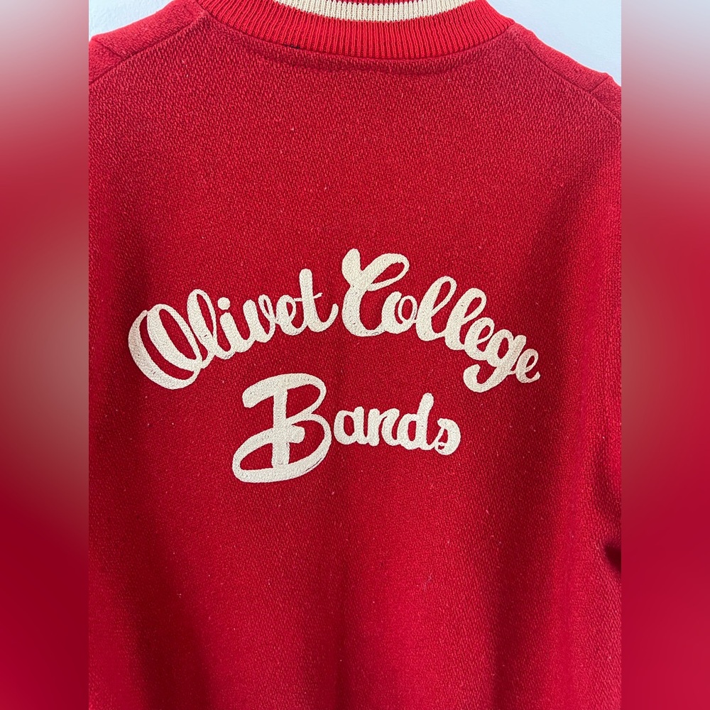 Vintage Collegiate Varsity Olivet College‎ Bands Chainstitch Red Jacket - Picture 8 of 15